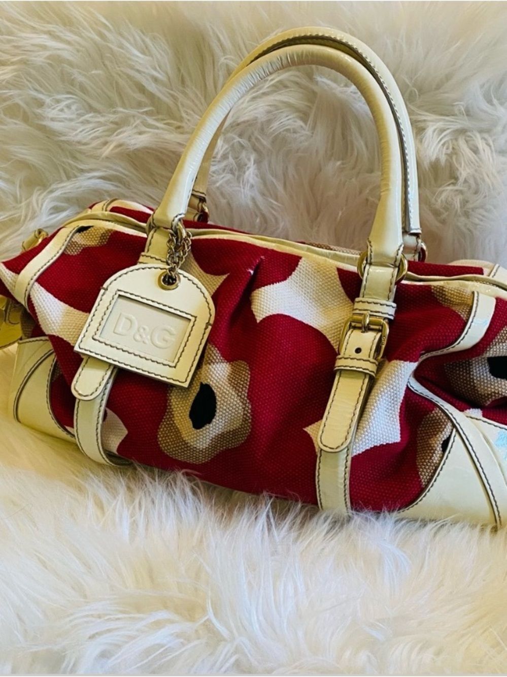 🛍️Dolce & Gabbana Authentic & SUSANNE Canvas & Leather Satchel W/Dust Cover
